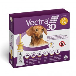 Vectra 3D perros 1,5-4kg, caja 3 pipetas